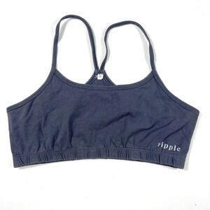 Ripple Gray Cotton Bralette - Lightweight Comfort